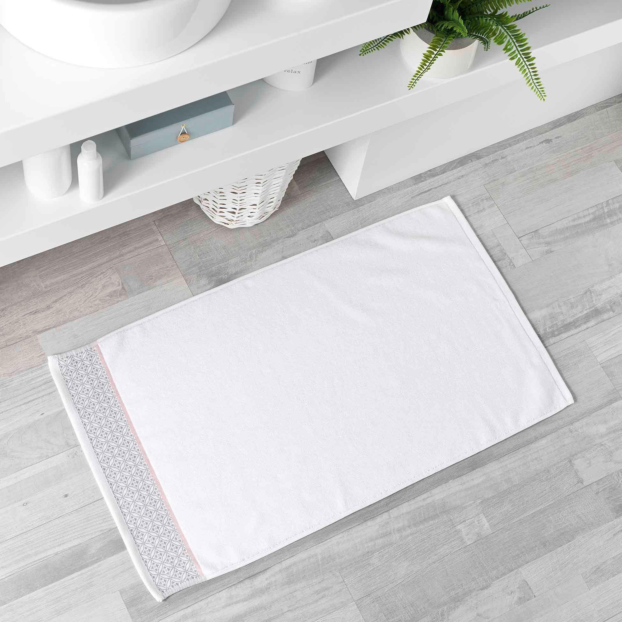 Voir la diapositive 3 : Eden Tapis rectangle belin blanc 50 x 85 cm
