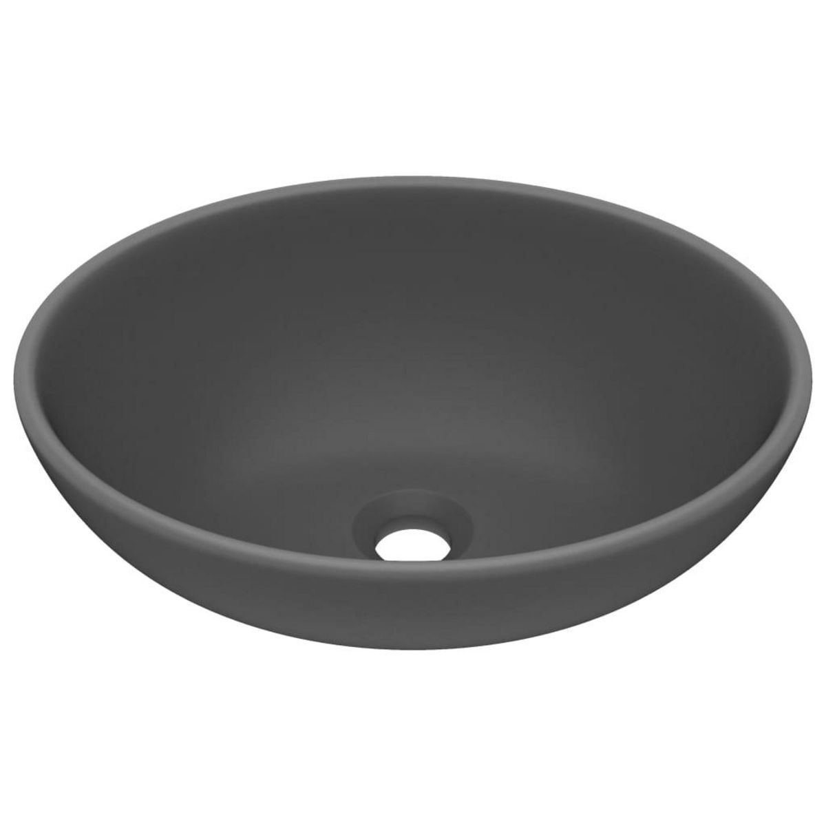 VIDAXL Lavabo ovale de luxe Gris fonce mat 40x33 cm Ceramique