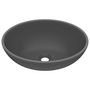 Voir la diapositive 2 : VIDAXL Lavabo ovale de luxe Gris fonce mat 40x33 cm Ceramique