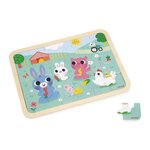 JANOD Puzzle en bois Janod À la ferme 24 pièces