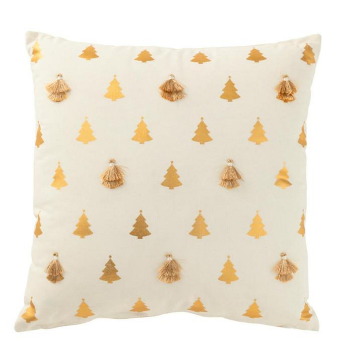 Paris Prix Coussin Déco Sapin  Floches  45x45cm Blanc