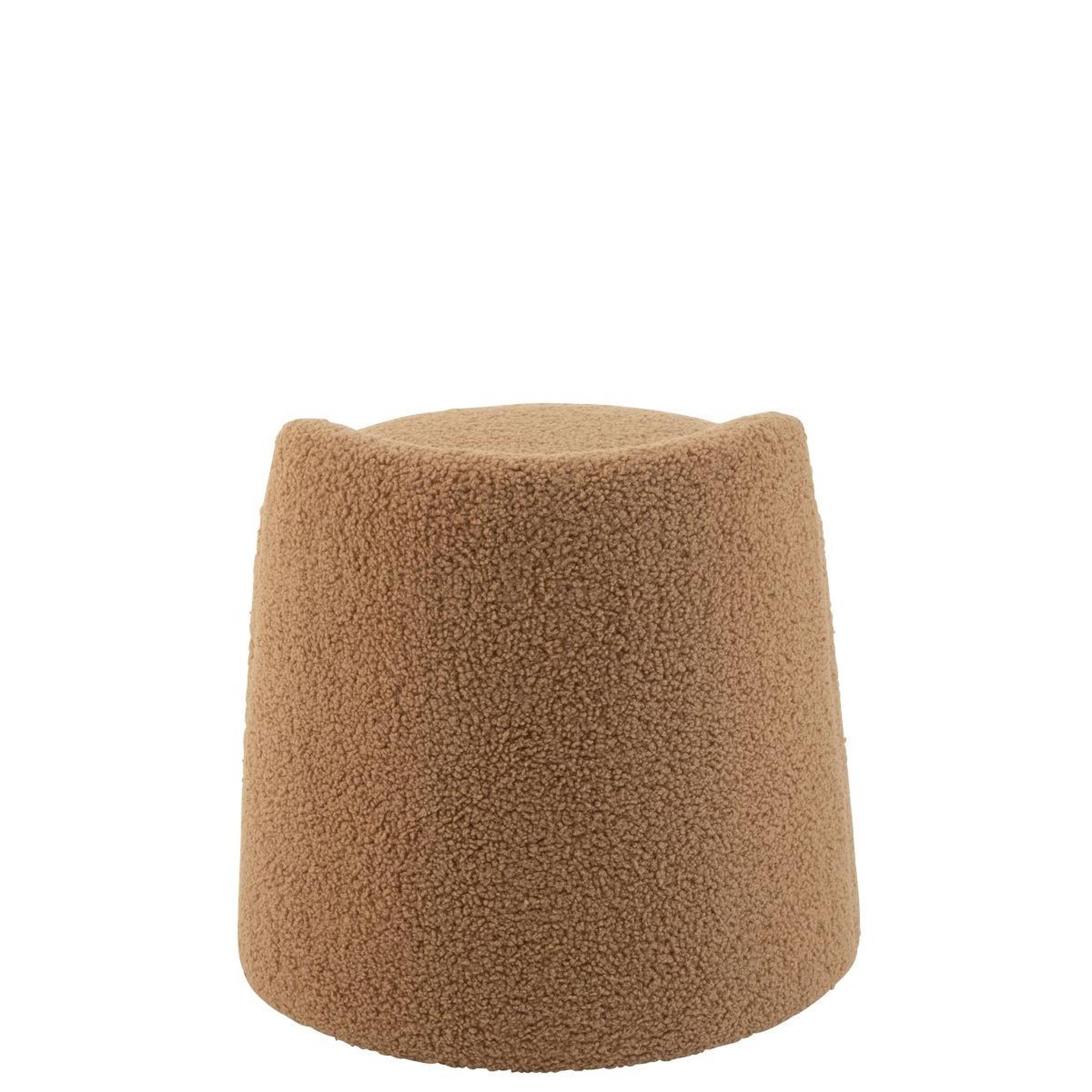 Voir la diapositive 4 : J-LINE Pouf design bouclette  teddy  40cm camel
