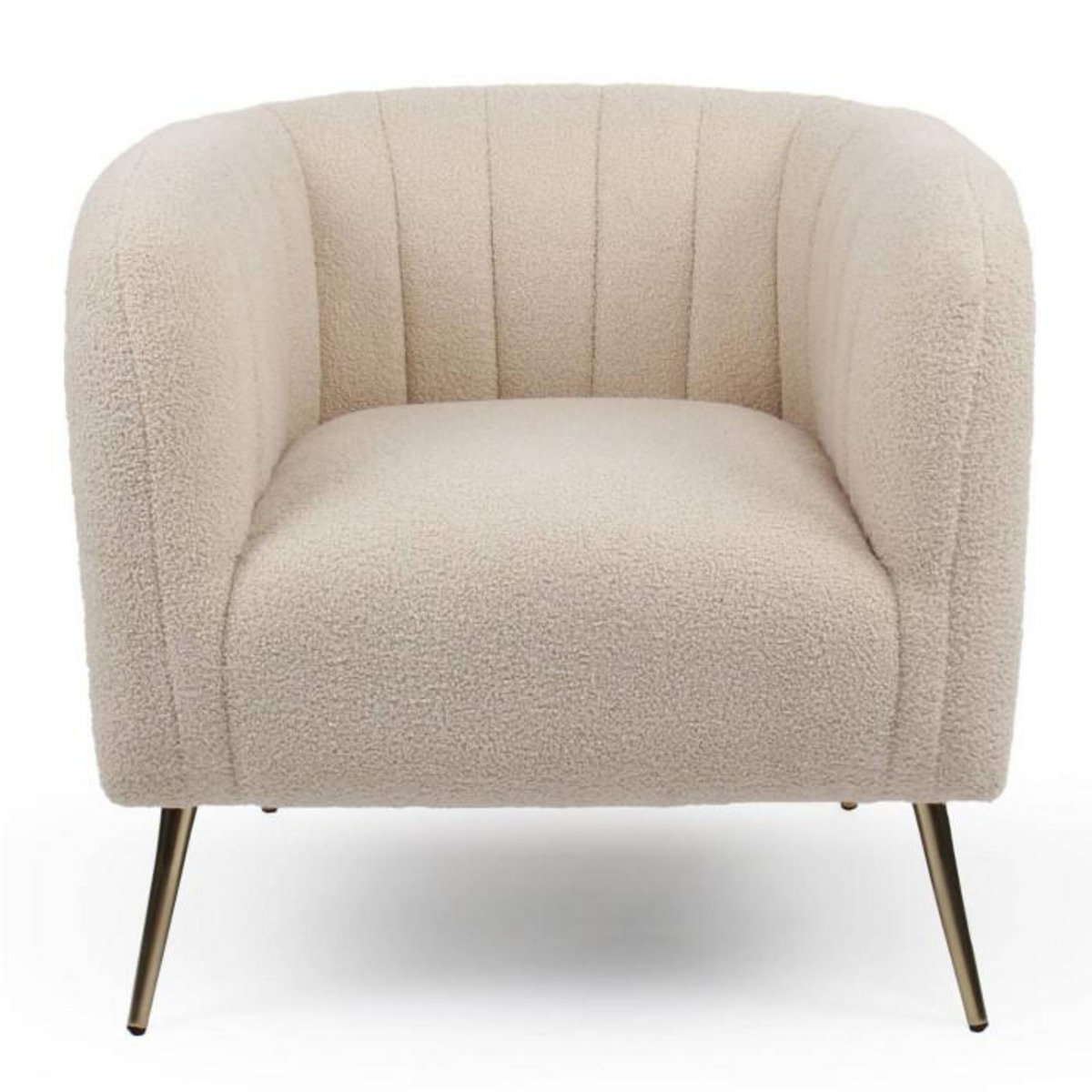 Paris Prix Fauteuil Design Bouclette  Reuben  75cm Beige