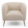 Voir la diapositive 2 : Paris Prix Fauteuil Design Bouclette  Reuben  75cm Beige