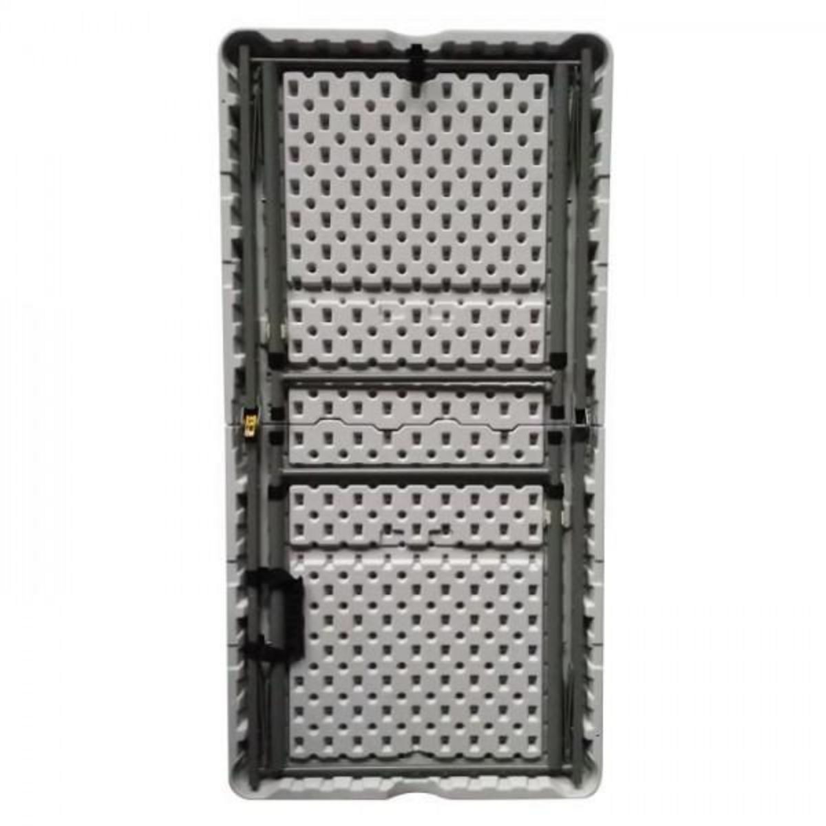 MARKET24 Table de réception pliante - 4 personnes - 122 cm - Structure en acier et Plateau en Polyéthylene PEHD - Blanc