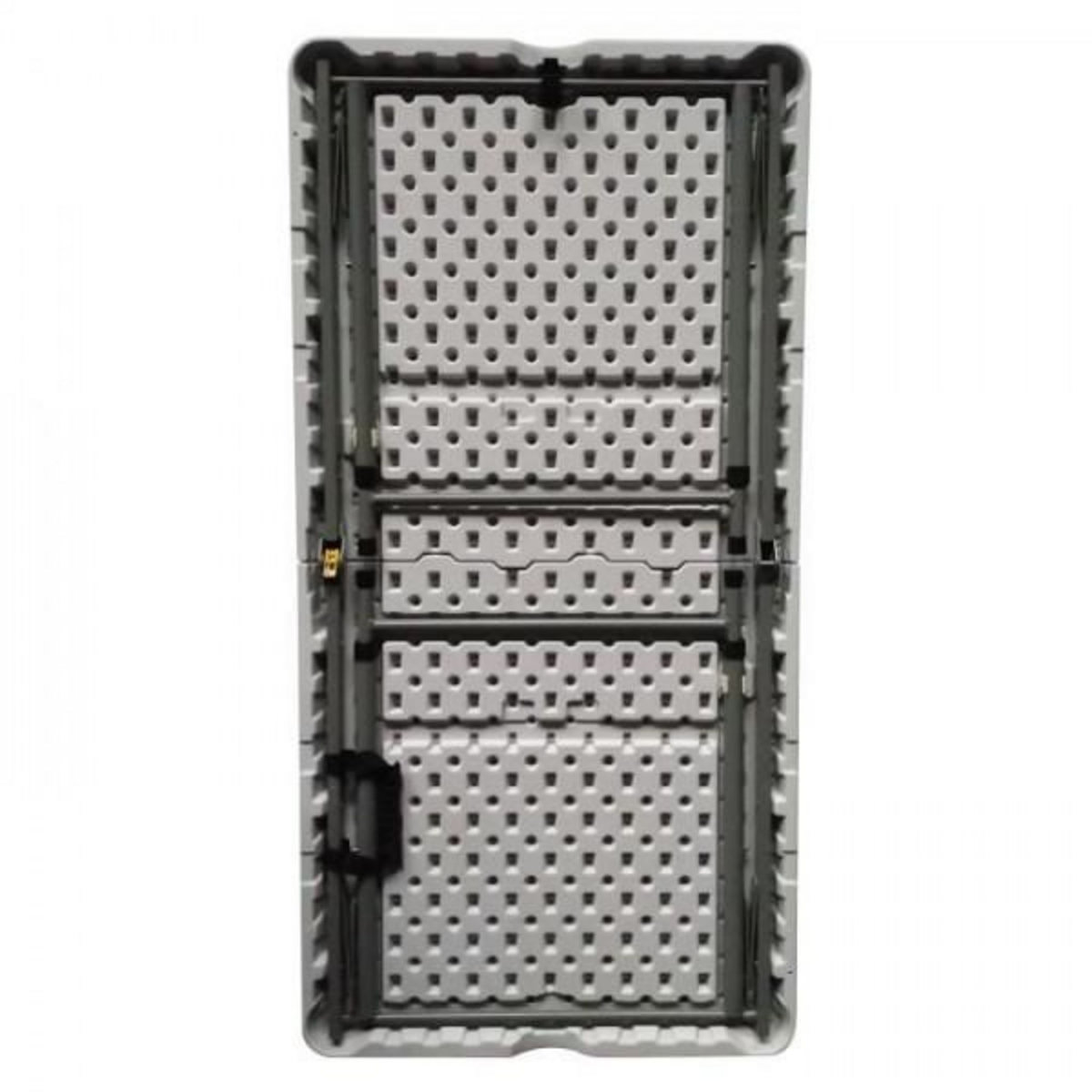 MARKET24 Table de réception pliante - 4 personnes - 122 cm - Structure en acier et Plateau en Polyéthylene PEHD - Blanc