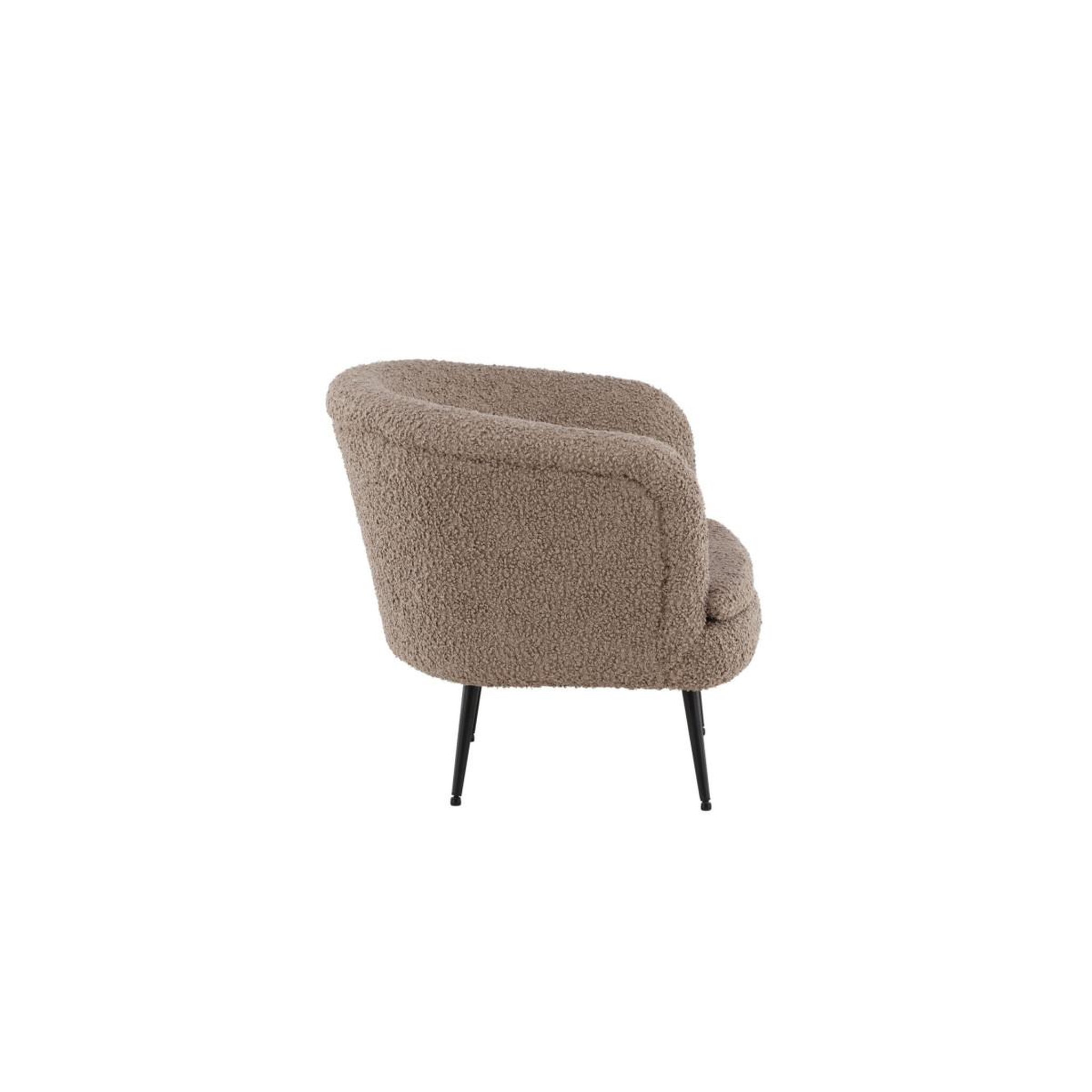 Voir la diapositive 2 : Paris Prix Fauteuil design bouclette  nordkoster  81cm beige foncé