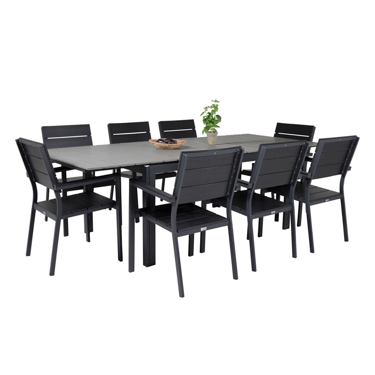 Paris Prix Ensemble Table de Jardin & 8 Chaises  Levels  160x240cm Noir