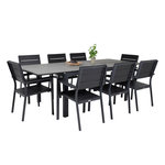 Paris Prix Ensemble Table de Jardin & 8 Chaises  Levels  160x240cm Noir