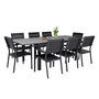 Voir la diapositive 1 : Paris Prix Ensemble Table de Jardin & 8 Chaises  Levels  160x240cm Noir