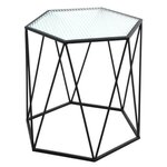 Paris Prix Table d'Appoint Design  Ondulé  46cm Noir