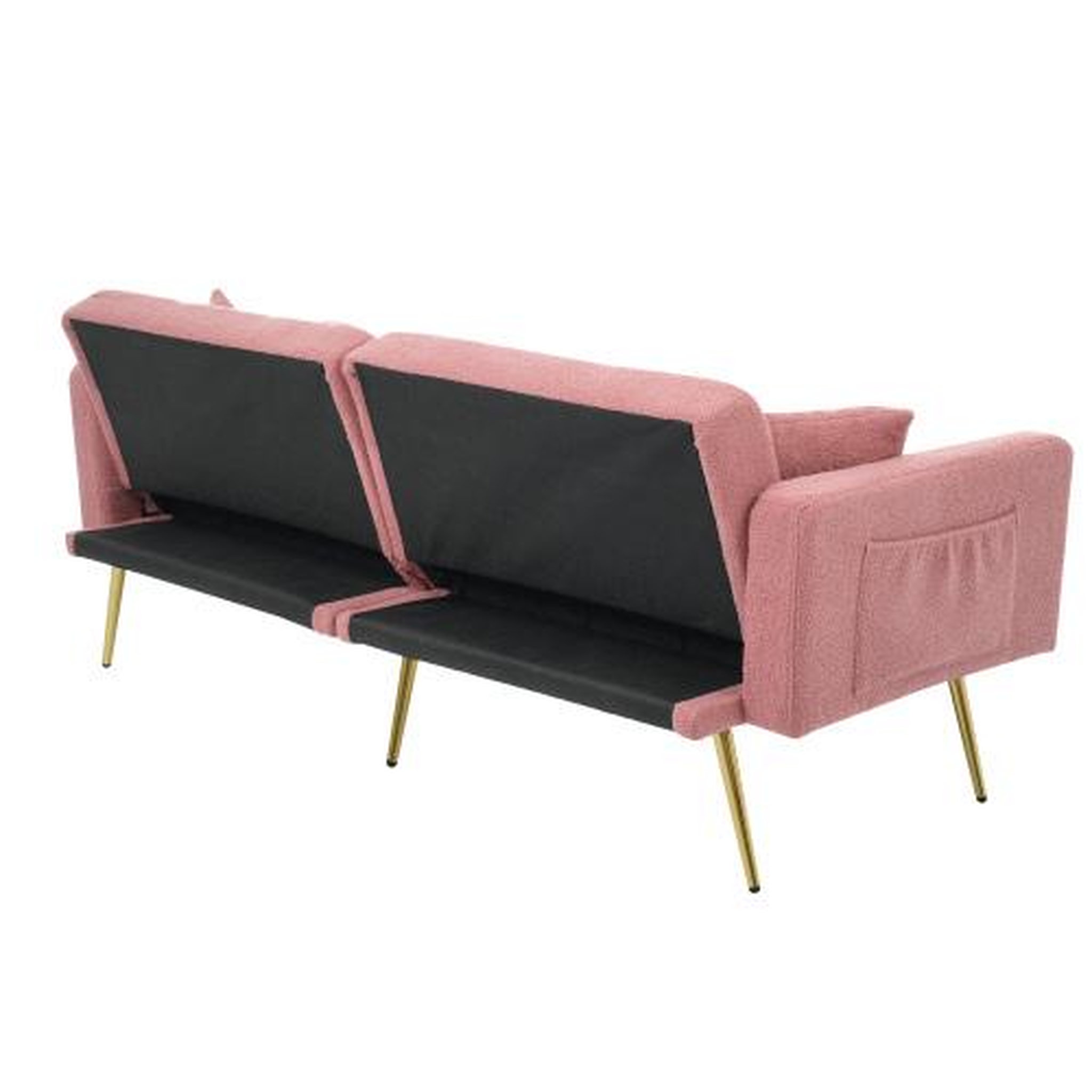 Voir la diapositive 5 : MERAX Canapé droit convertible 2 places tissu