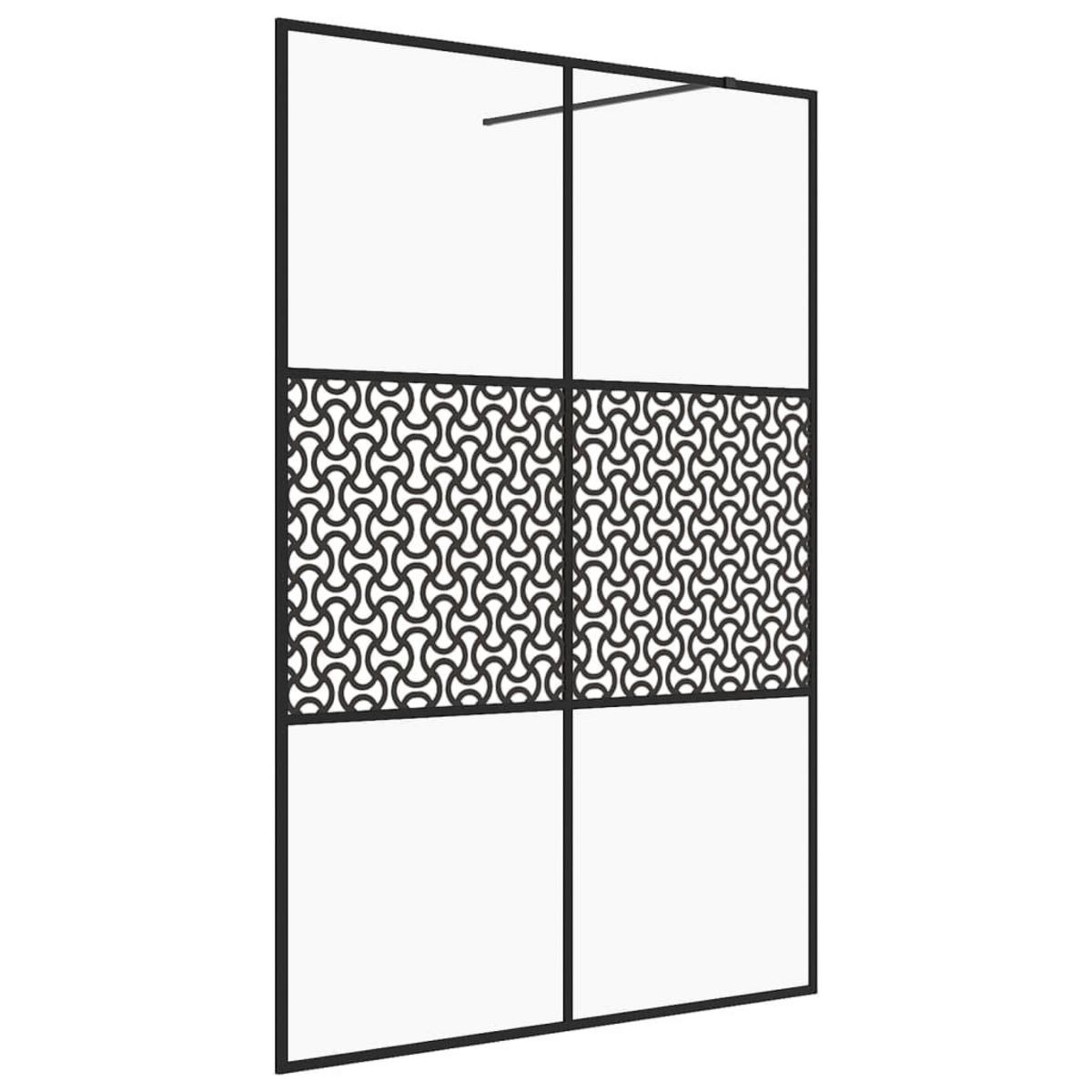 VIDAXL Paroi de douche avec verre ESG transparent 140x195 cm Noir