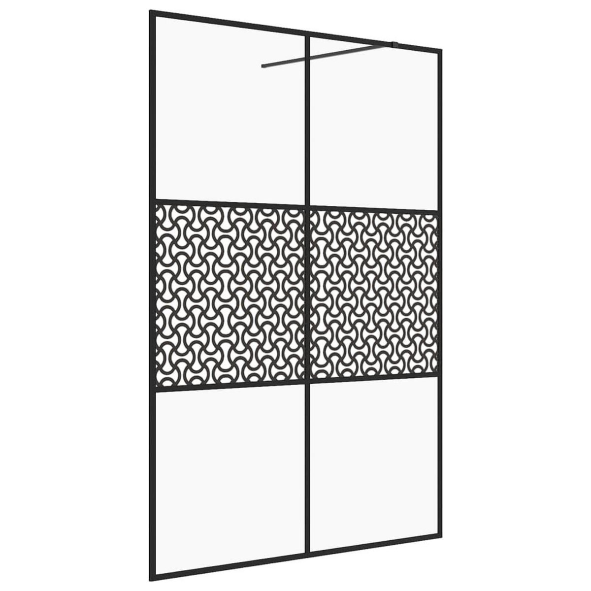 VIDAXL Paroi de douche avec verre ESG transparent 140x195 cm Noir