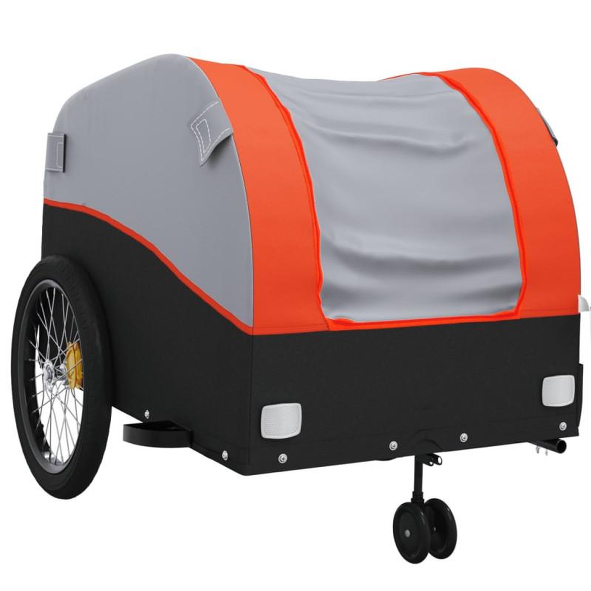 Voir la diapositive 4 : VIDAXL Remorque de vélo noir et orange 45 kg fer