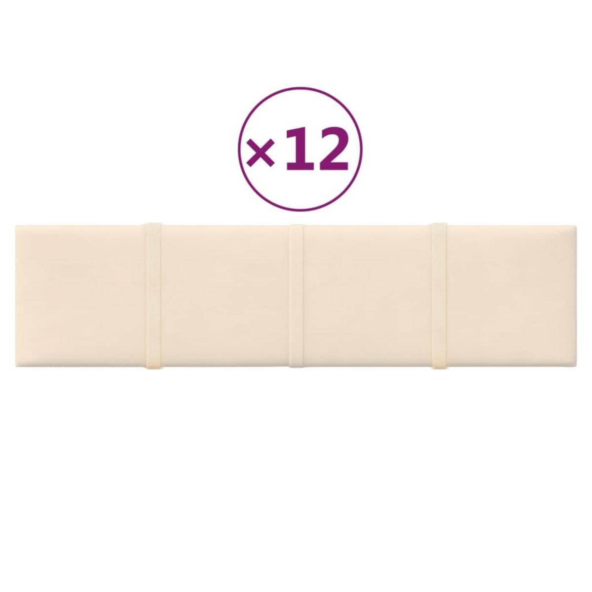 VIDAXL Panneaux muraux 12 pcs Creme 60x15 cm Velours 1,08 m^2