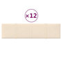 Voir la diapositive 2 : VIDAXL Panneaux muraux 12 pcs Creme 60x15 cm Velours 1,08 m^2