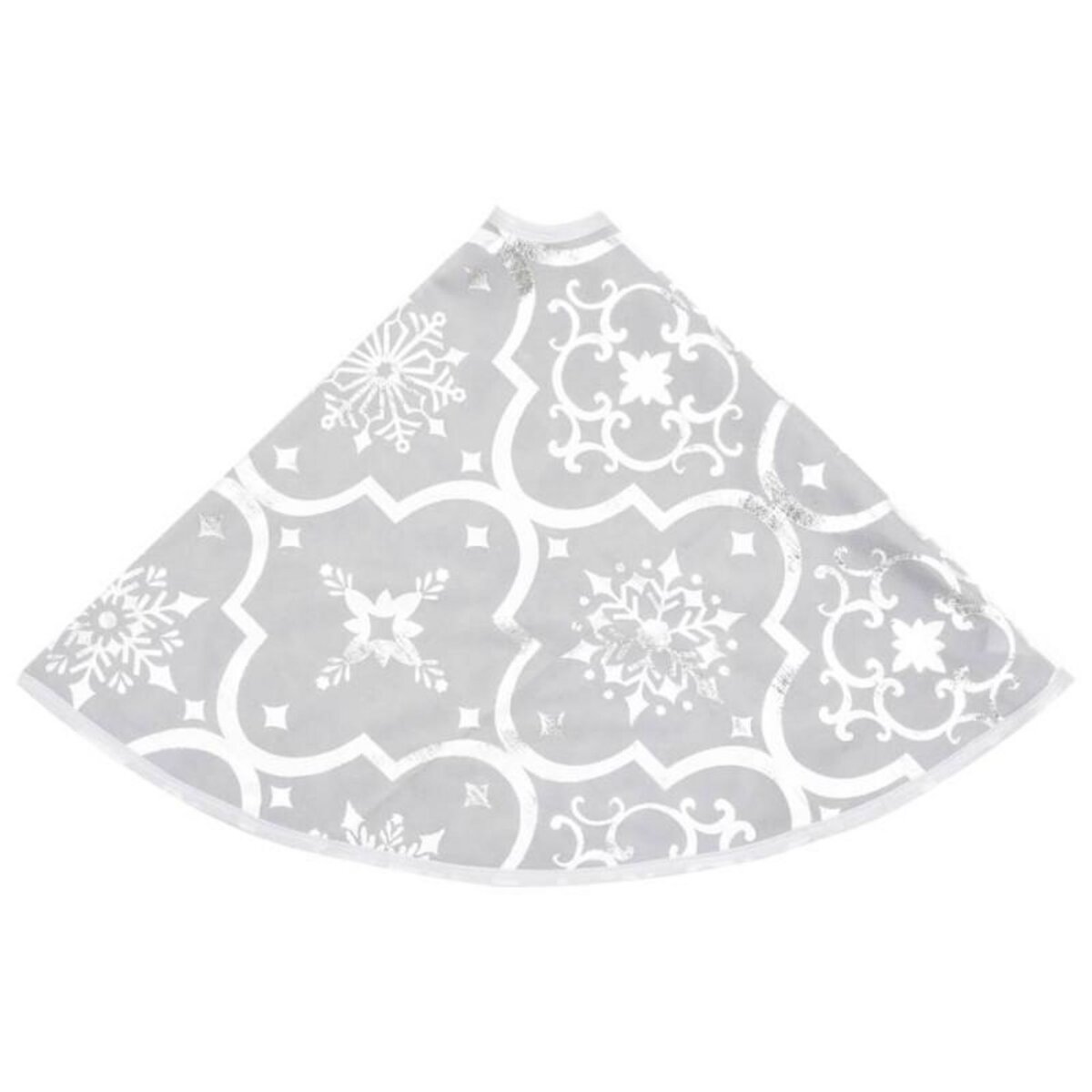 VIDAXL Jupe de sapin de Noël de luxe avec chaussette Blanc 150cm Tissu