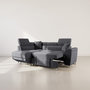 Voir la diapositive 2 : BEST MOBILIER Baoji - canapé d'angle gauche 5 places convertible avec têtières et coffre en velours côtelé