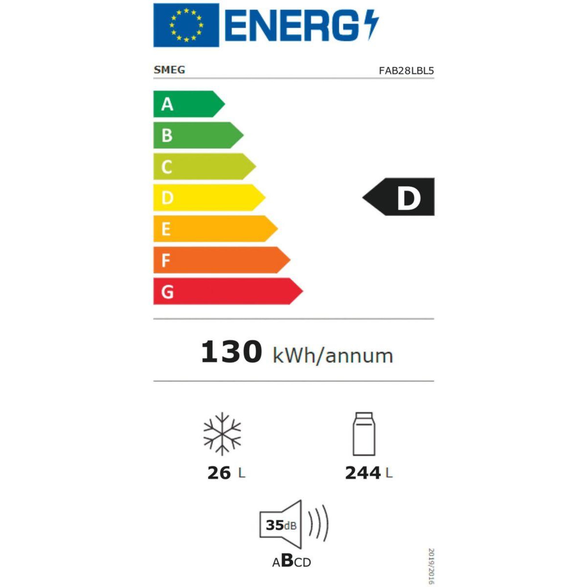 Voir la diapositive 4 : SMEG Réfrigérateur 1 porte FAB28LBL5