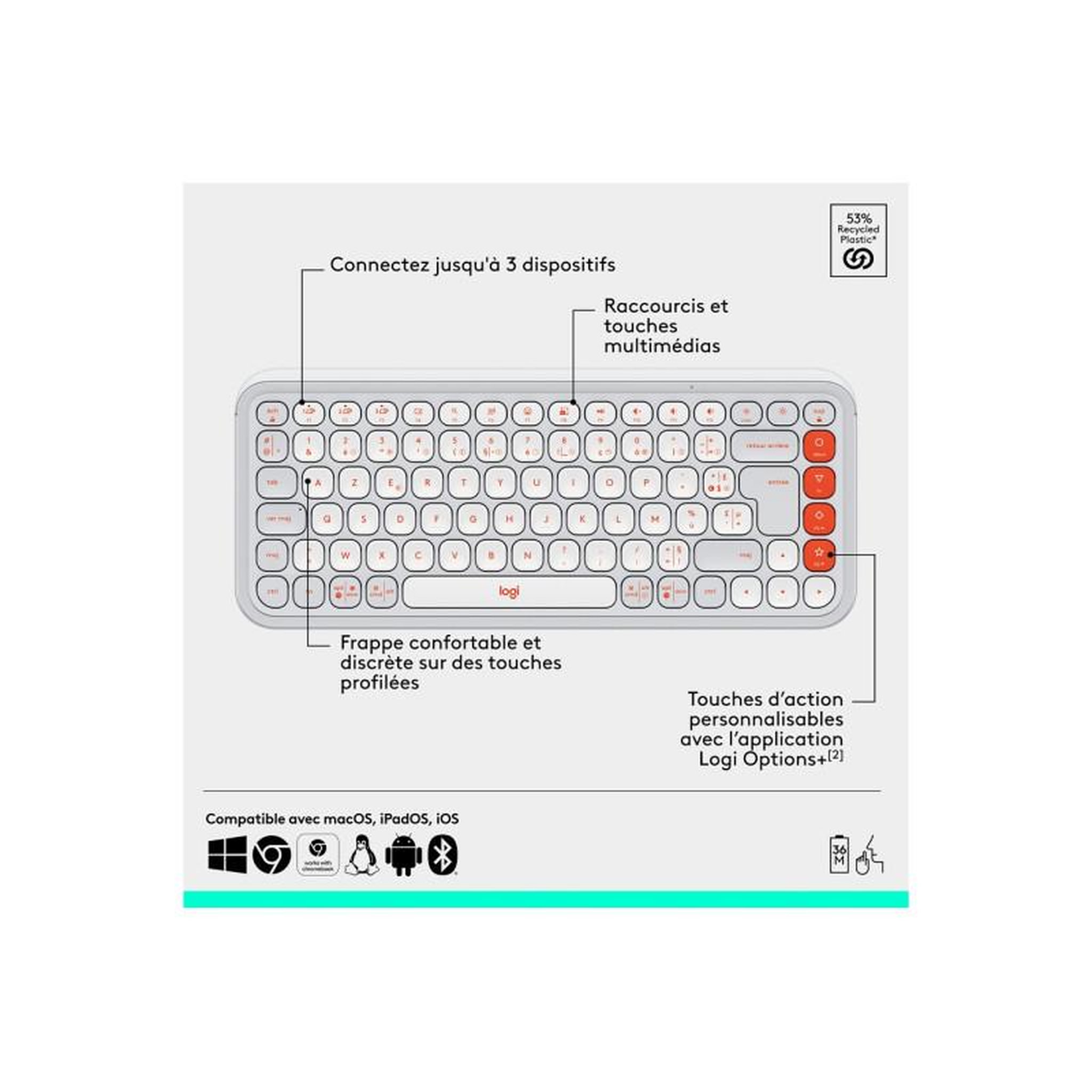 Voir la diapositive 6 : Logitech Clavier + Souris Pop Icon