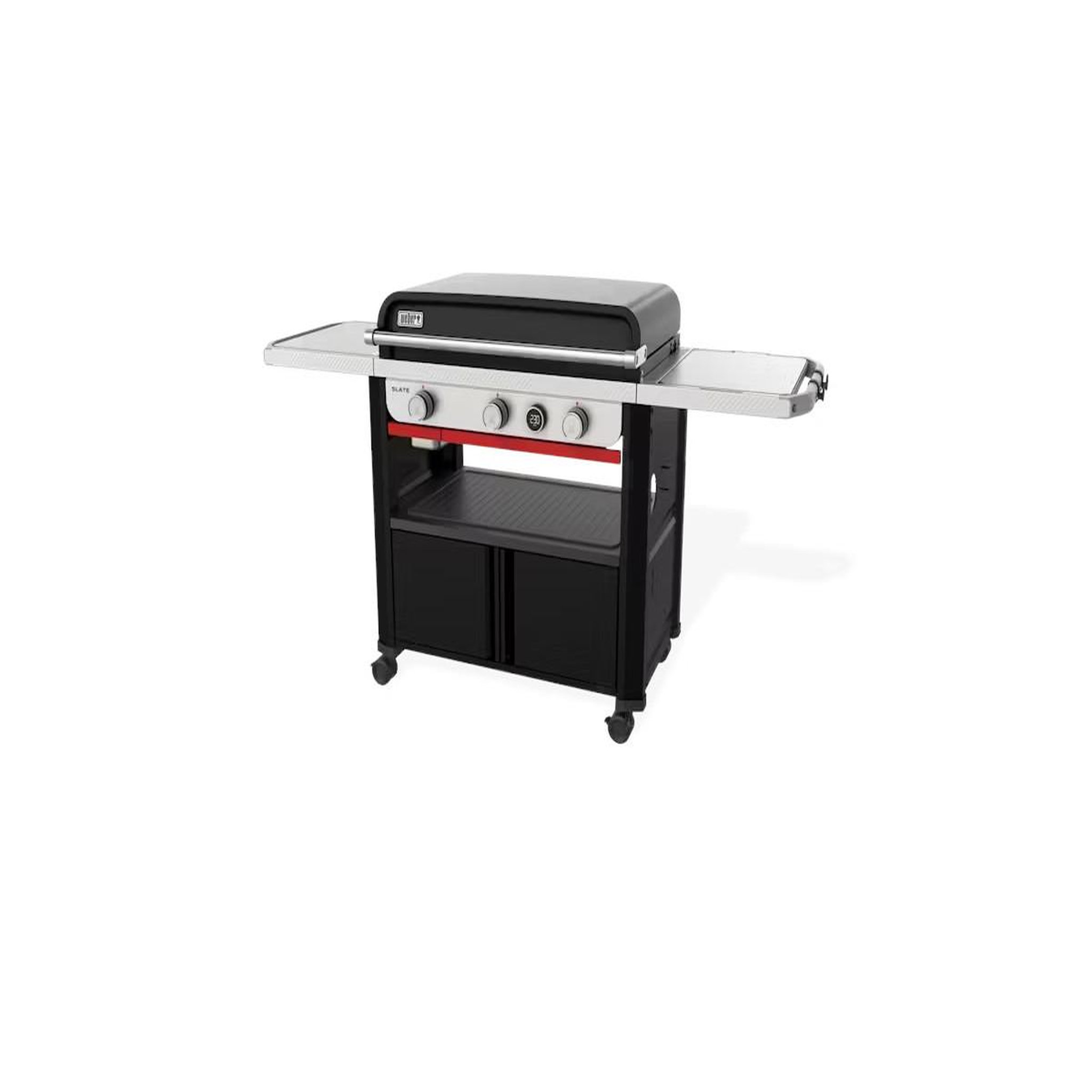 Voir la diapositive 6 : Weber Plancha gaz black 3 brûleurs sur chariot, 76x46 cm