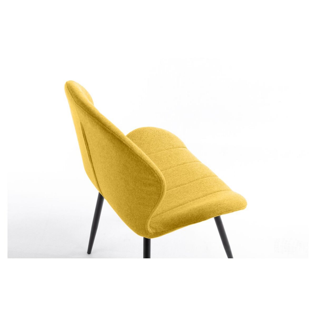 Lot de 2 chaises arrondies pieds métal noir LINE