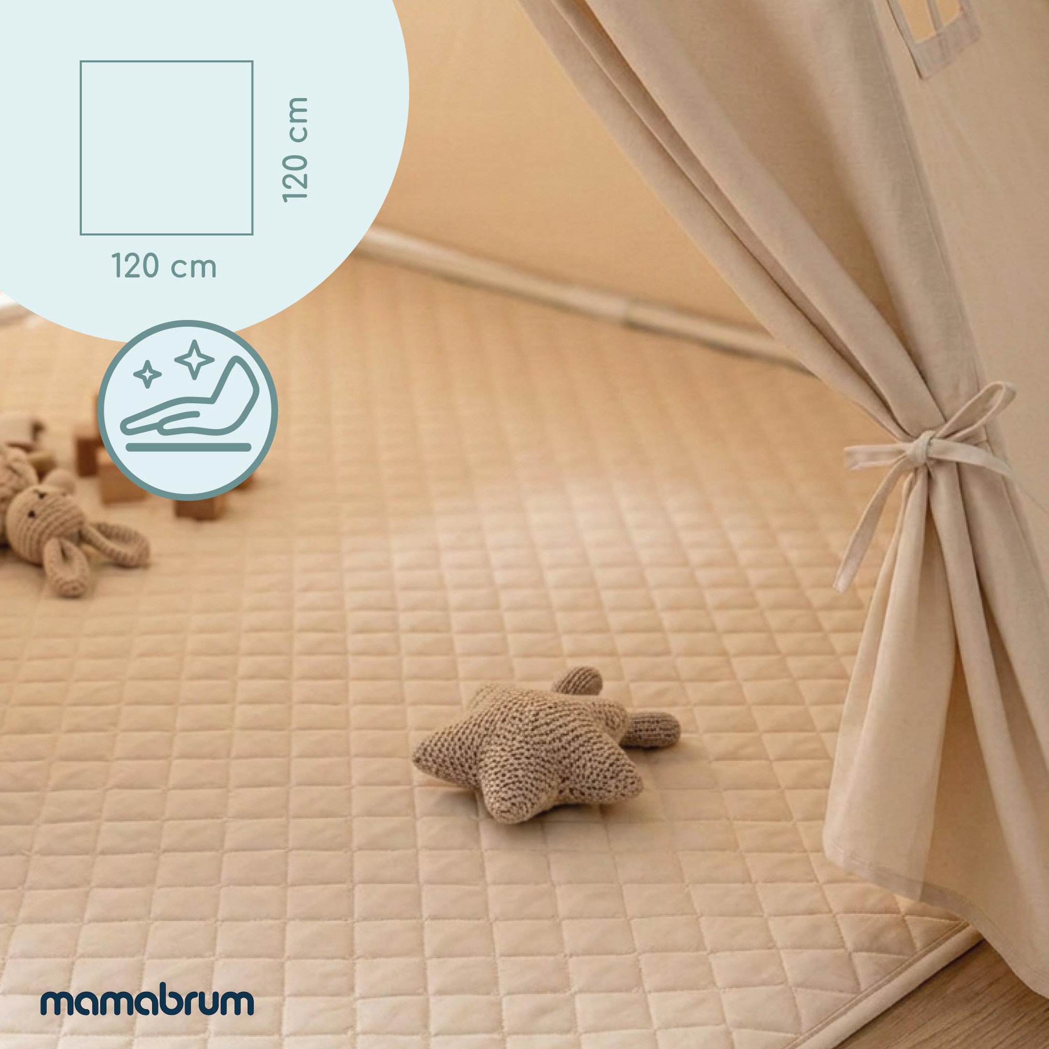 Voir la diapositive 5 : MAMABRUM Tente Tipi de Jeu Enfant Grande Cabane 110x110x120cm avec Guirlande LED et Tapis - Mamabrum