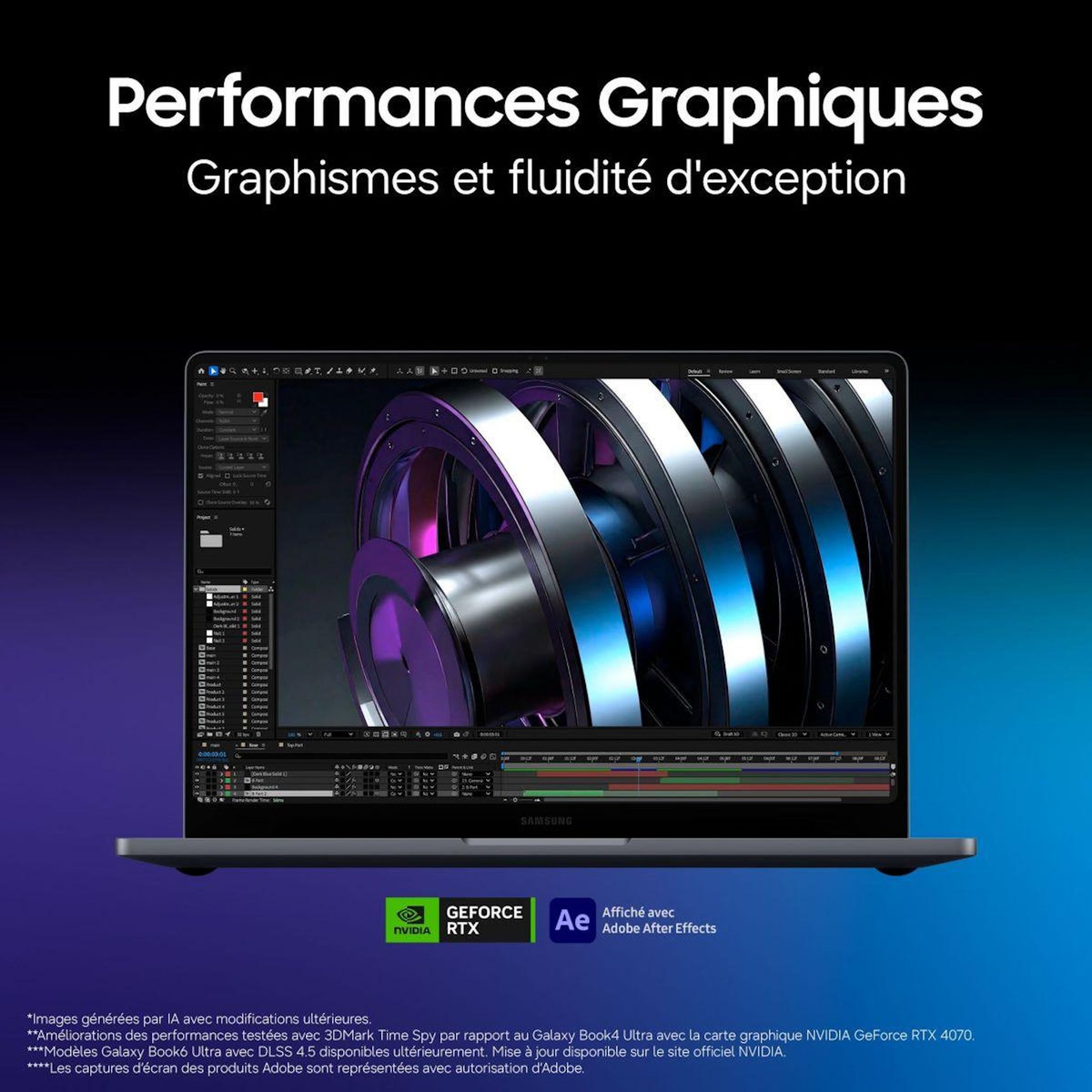 Samsung Ordinateur portable Galaxy Book6 Ultra AI 16  Tactile - Intel Core Ultra 7 - Nvidia RTX 5060 - 32 Go RAM - SSD 1 To