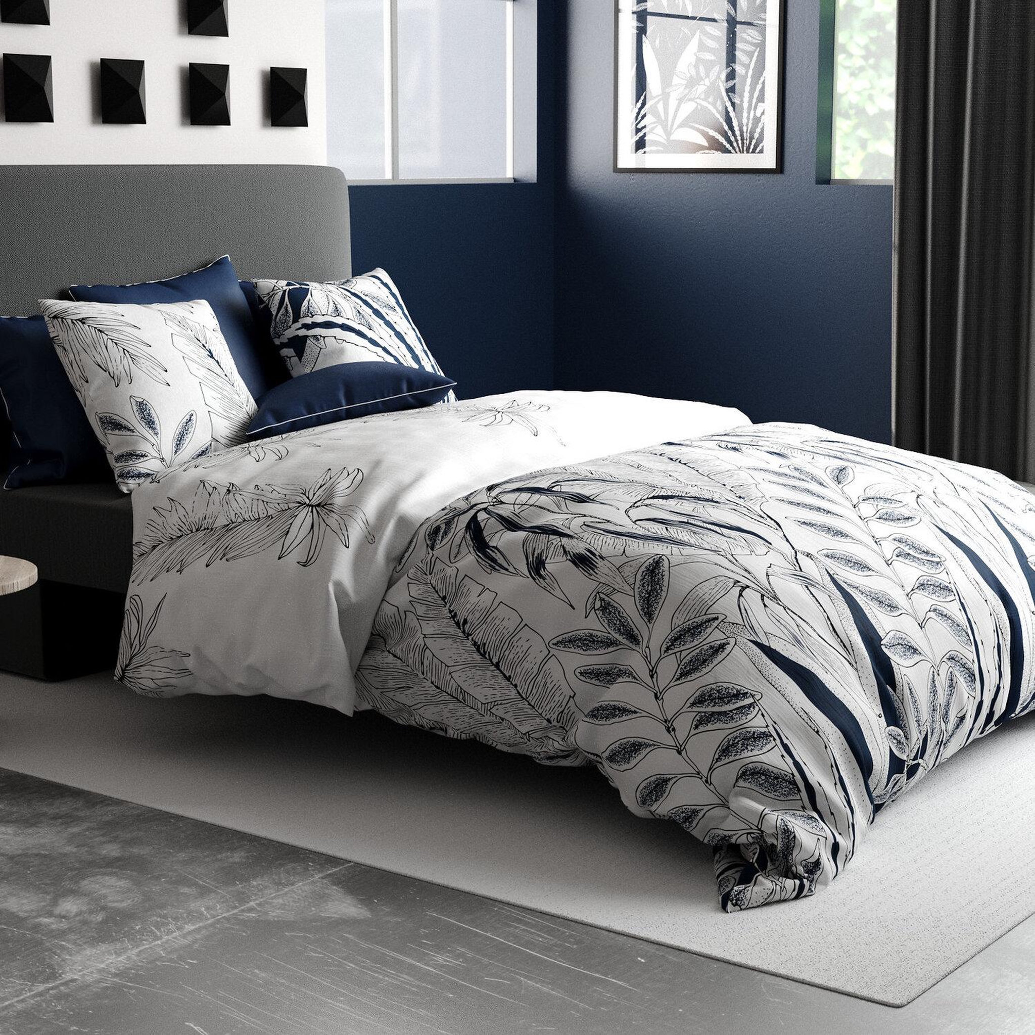 Voir la diapositive 1 : ATELIER DU COTON Parure de drap 100% coton 57fils zanzibar
