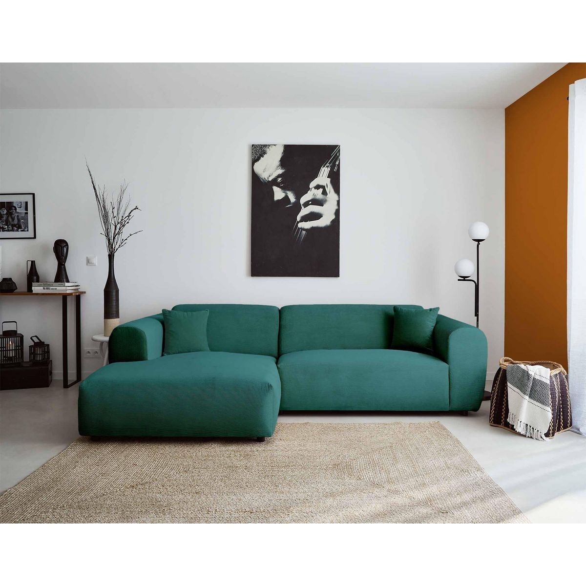 LISA DESIGN Aumance - canapé d'angle gauche 4 places - en velours côtelé