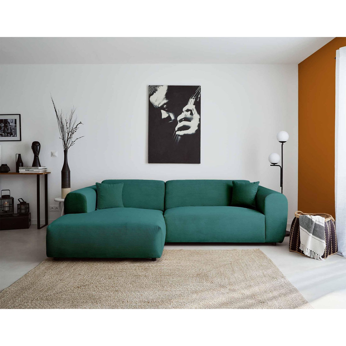 LISA DESIGN Aumance - canapé d'angle gauche 4 places - en velours côtelé