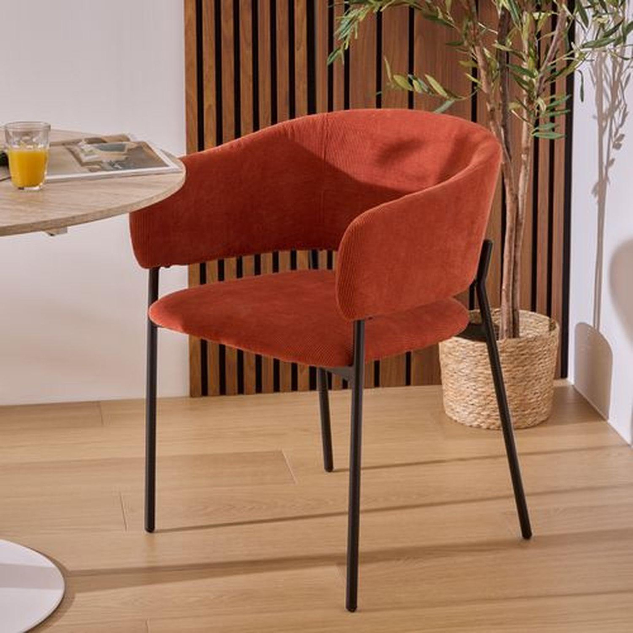 Voir la diapositive 2 : ATMOSPHERA Lot de 2 fauteuils à diner en velours SOLEA