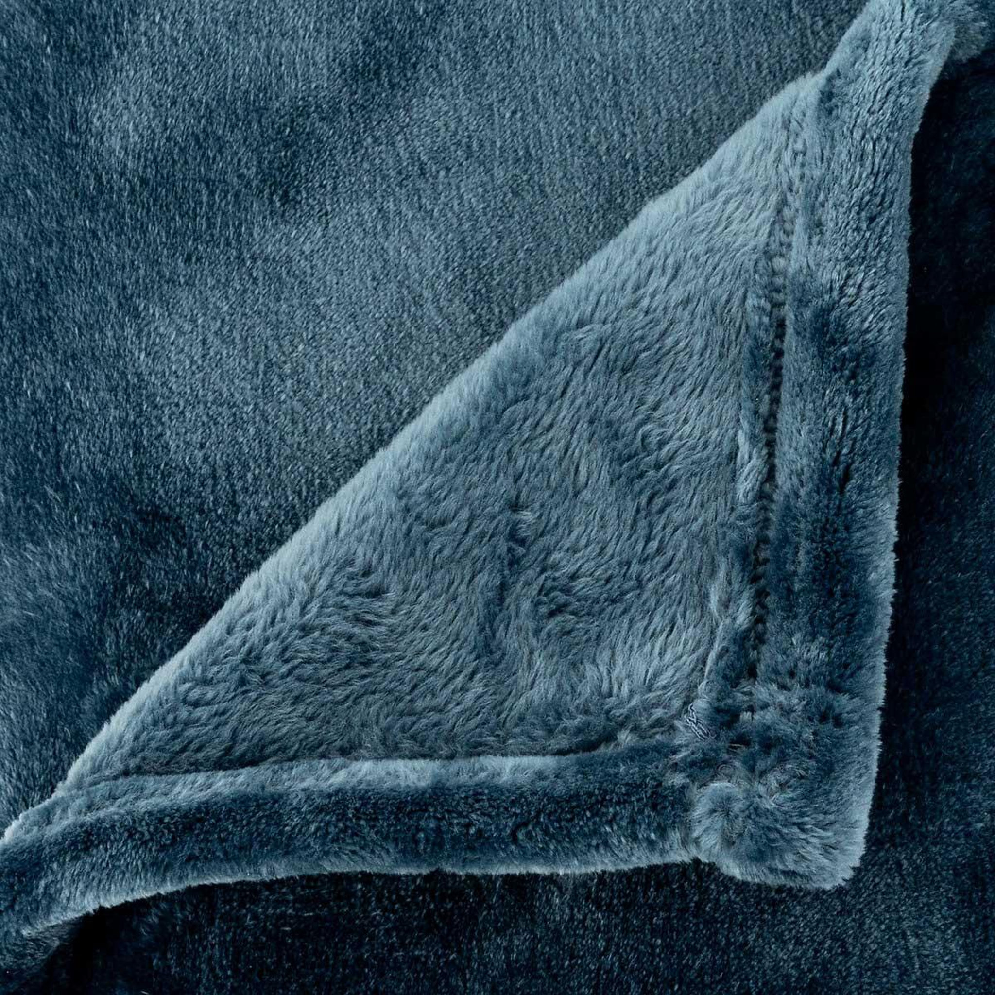 Voir la diapositive 2 : ATMOSPHERA Plaid en flanelle  cuddly  130x180cm bleu égéen
