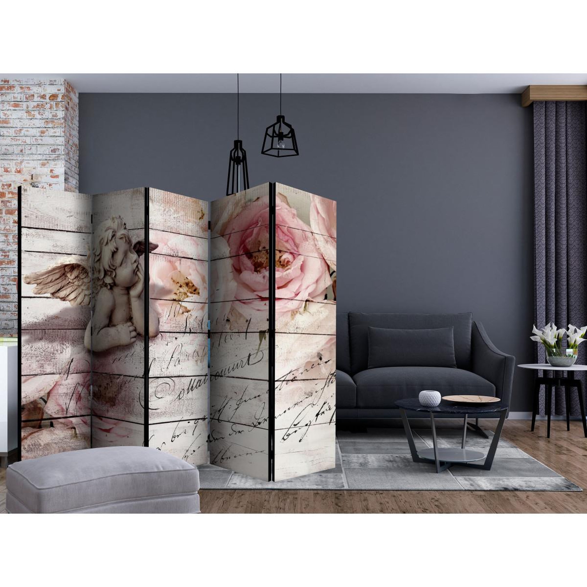 Voir la diapositive 2 : Paris Prix Paravent 5 volets  angel & calm  172x225cm