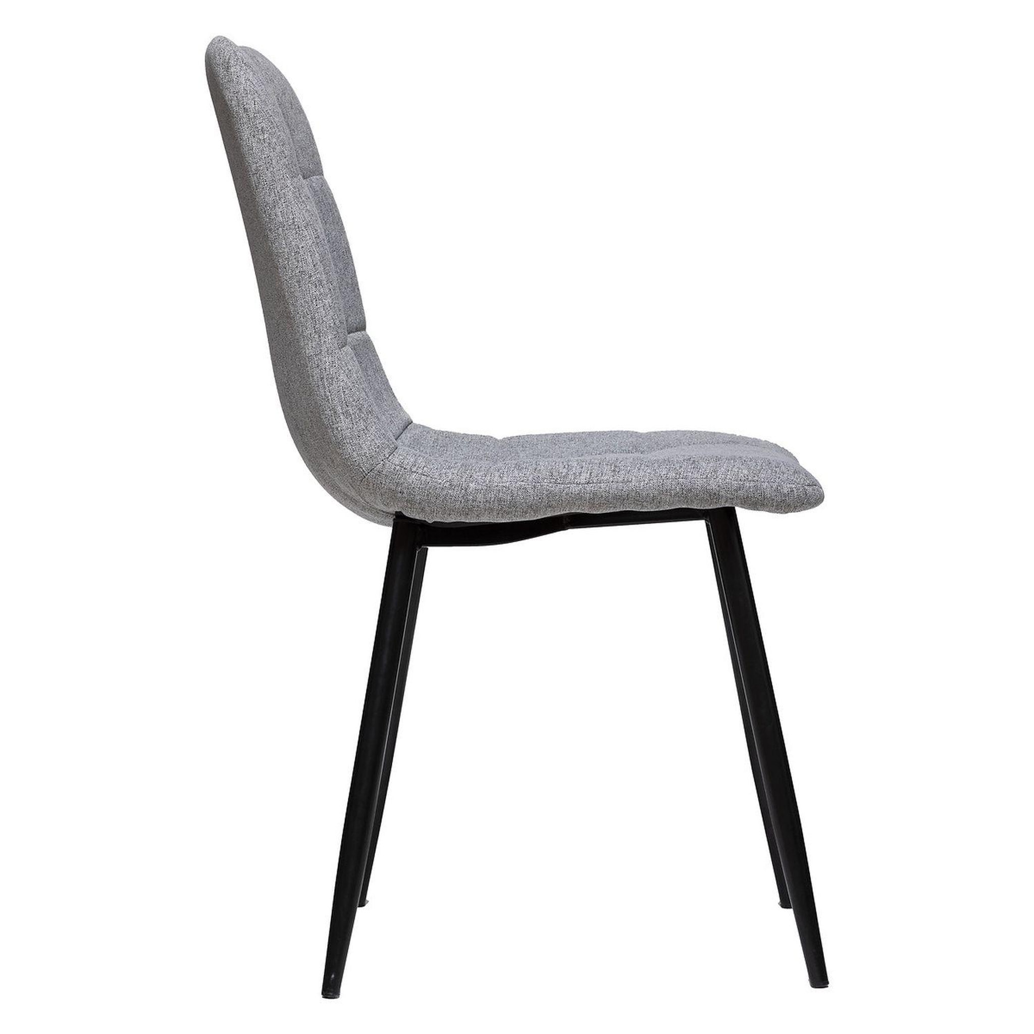 Voir la diapositive 3 : TOILINUX Lot de 4 chaises sirac effet velours - gris clair