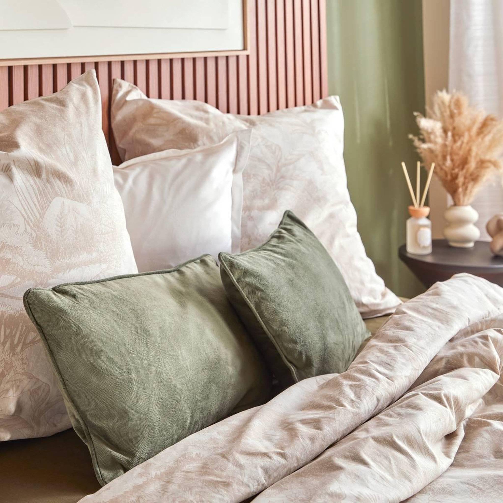 Voir la diapositive 3 : ATMOSPHERA Parure de lit 3 pièces  jouy  240x220cm beige lin