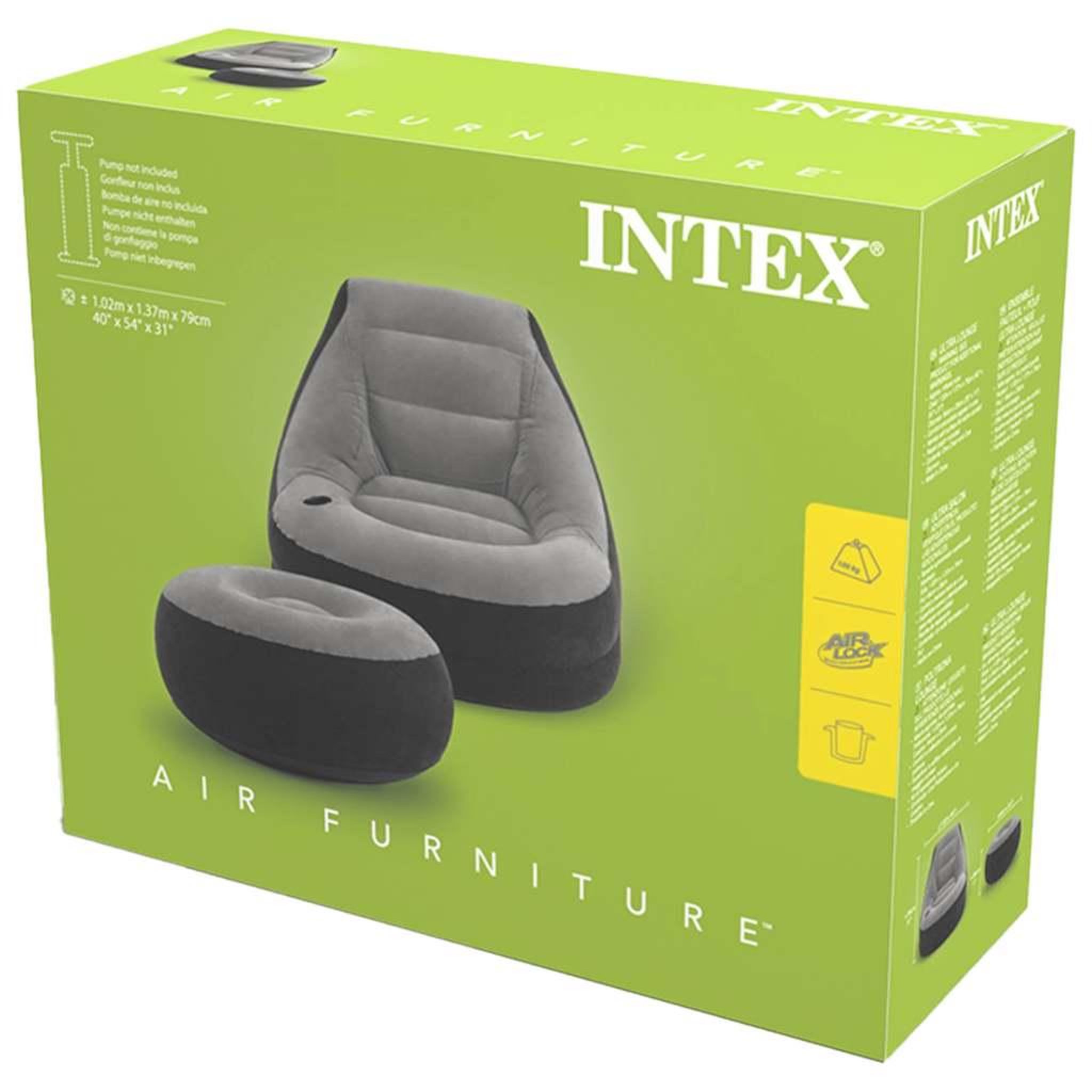 Voir la diapositive 5 : INTEX Ensemble fauteuil + pouf gonflables Ultra Lounge - Intex