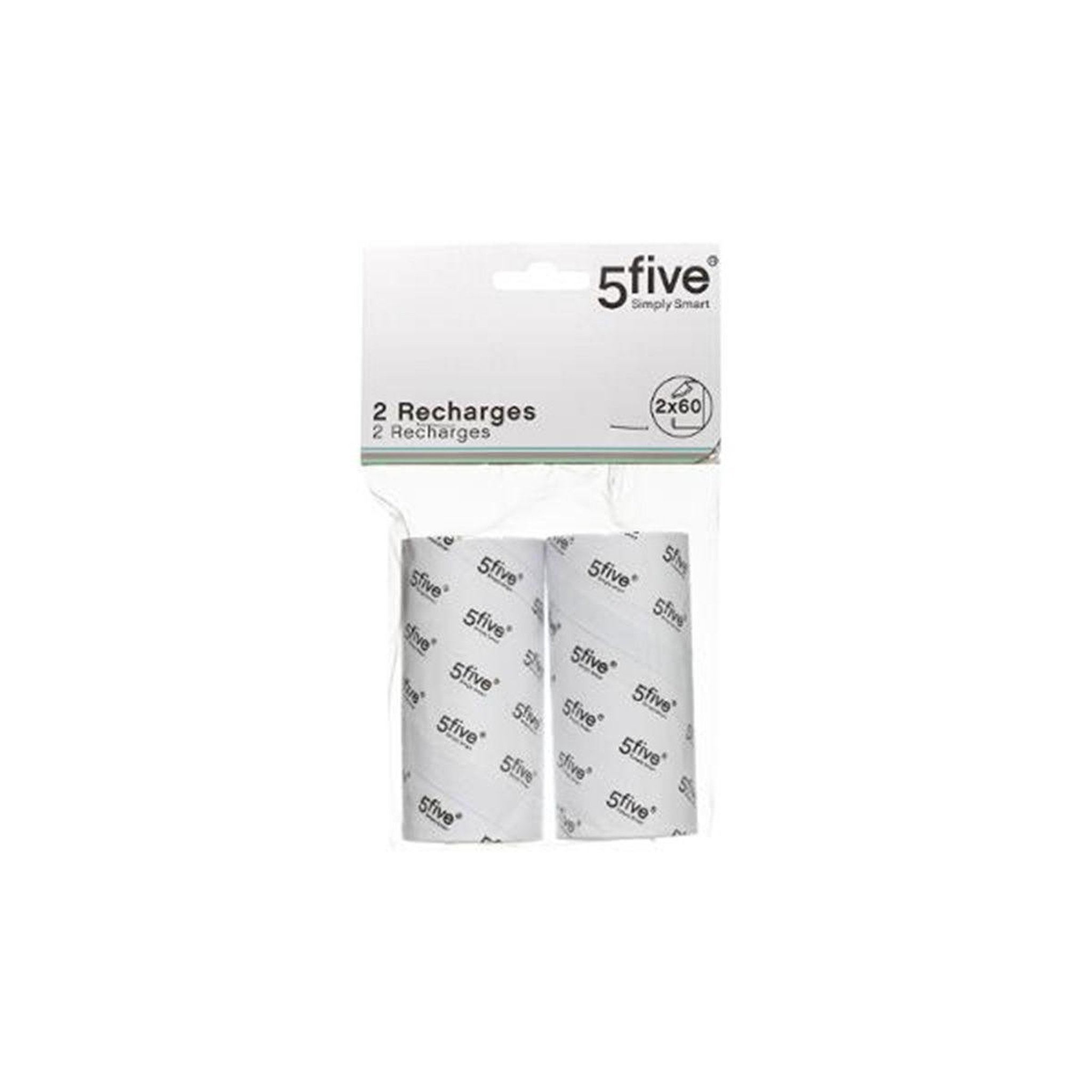 Voir la diapositive 3 : FIVE Lot de 2 recharges  brosse à vêtements  10cm blanc