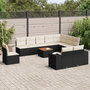 Voir la diapositive 1 : VIDAXL Salon de jardin 11 pcs avec coussins noir resine tressee