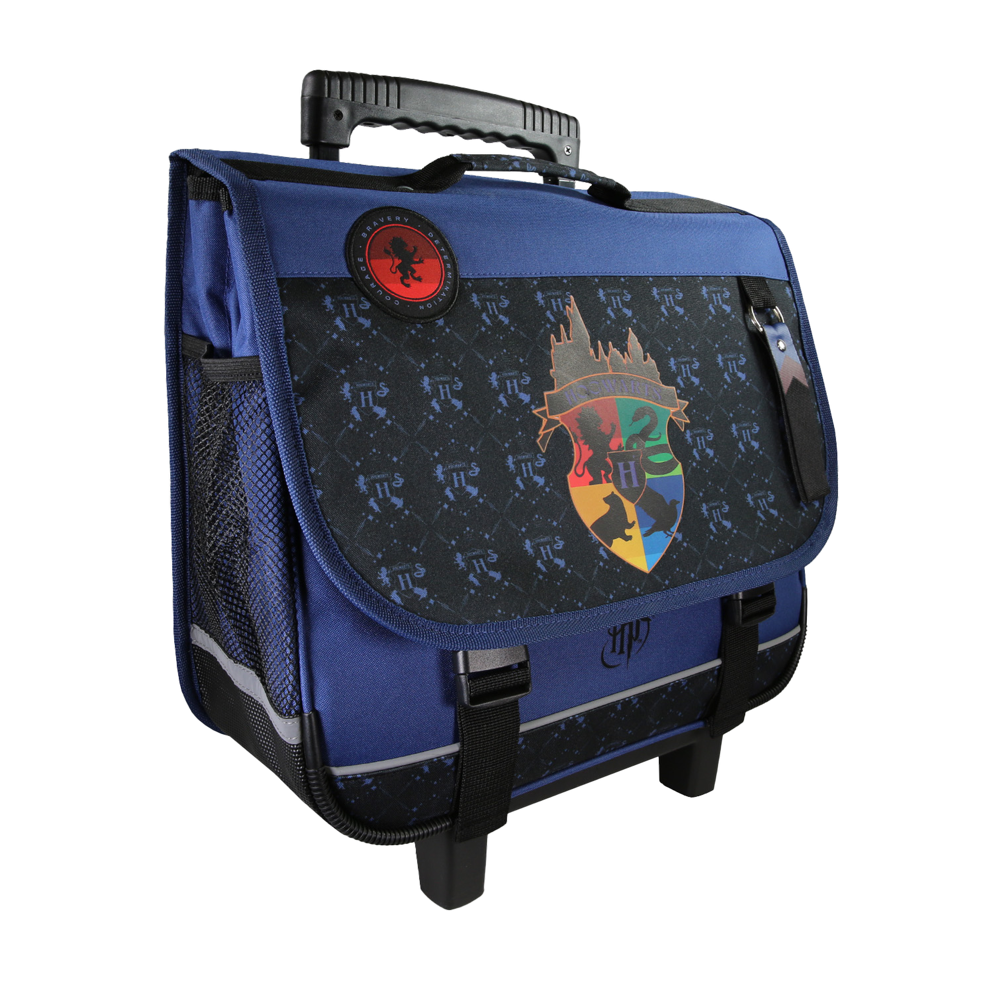 Voir la diapositive 2 : Bagtrotter Harry Potter - Cartable à roulettes scolaire 38 cm - Bleu/Noir - 2 compartiments - Primaire