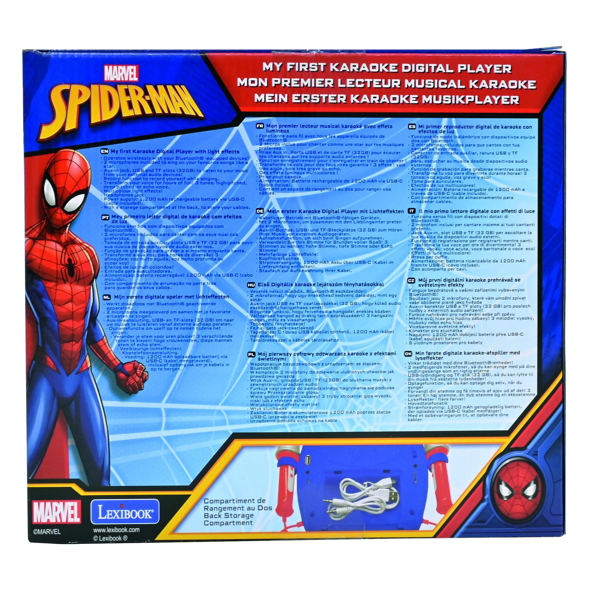Voir la diapositive 6 : Lexibook Enceinte Bluetooth Spider-Man avec Micros