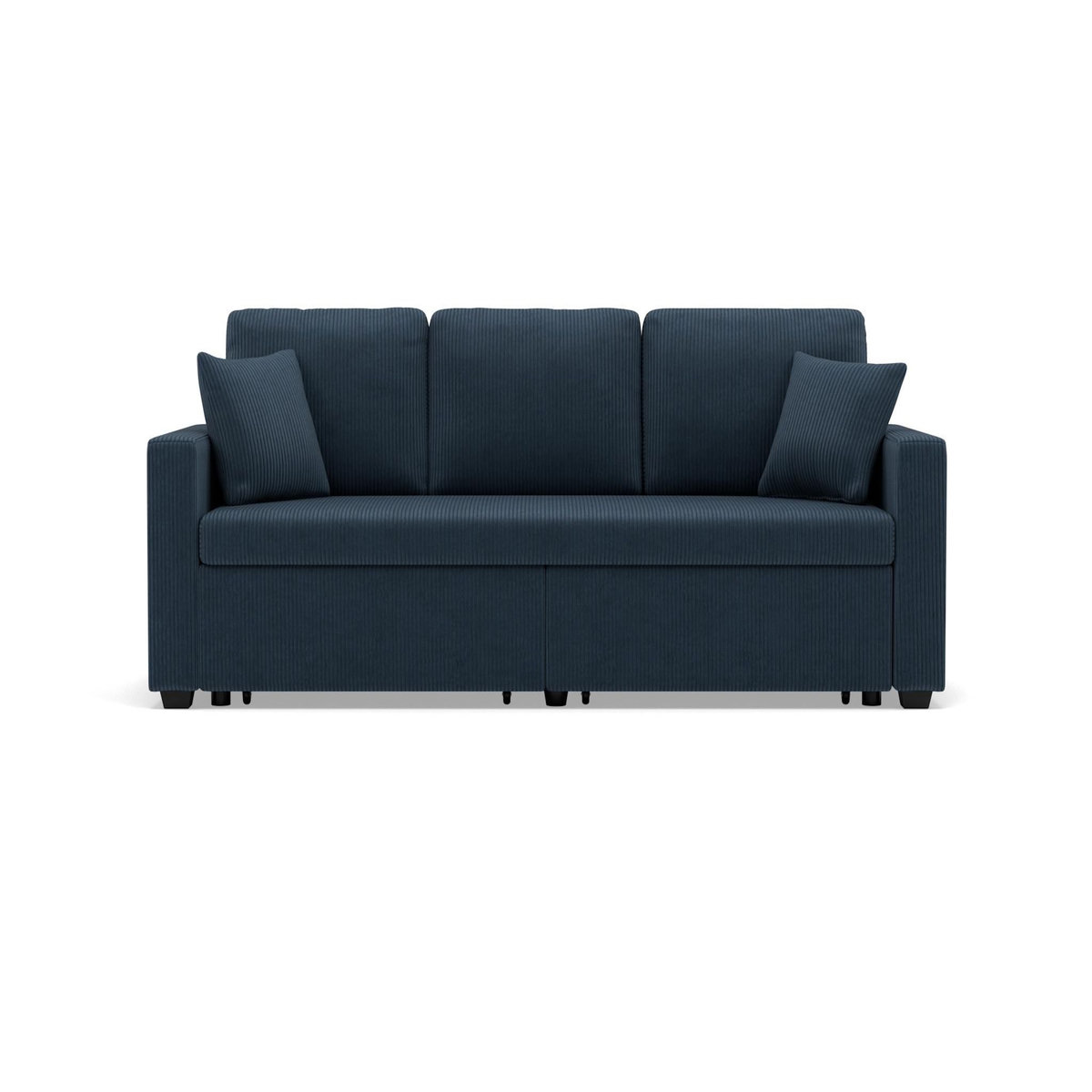 BEST MOBILIER Cyrus - canapé droit 3 places convertible en velours côtelé