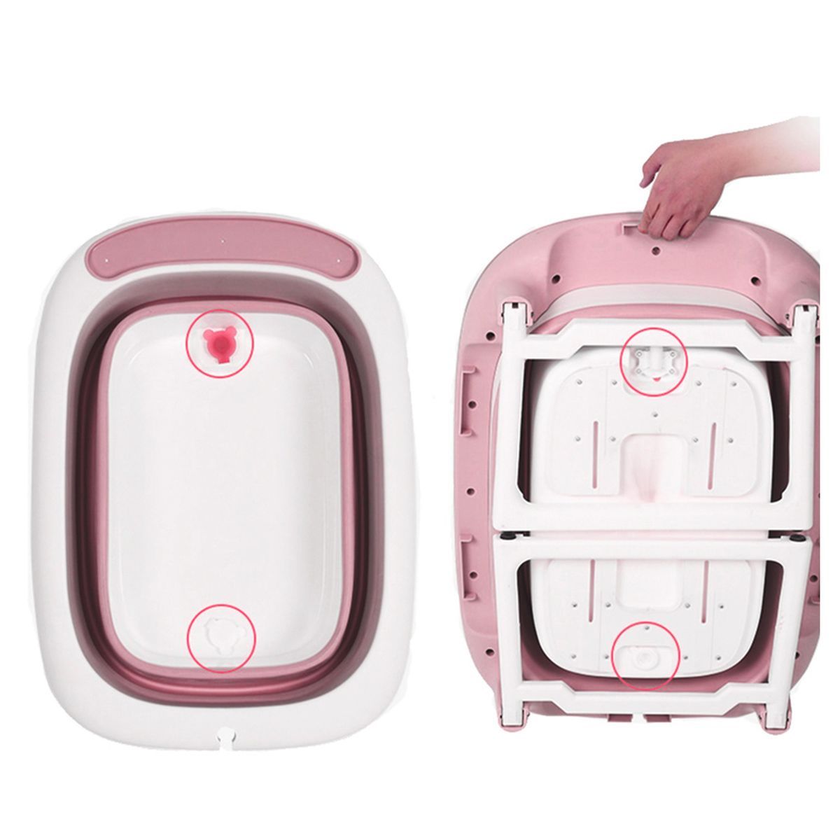 BANINNI Baignoire Bébé Évolutive Et Pliable + Coussin Bagno