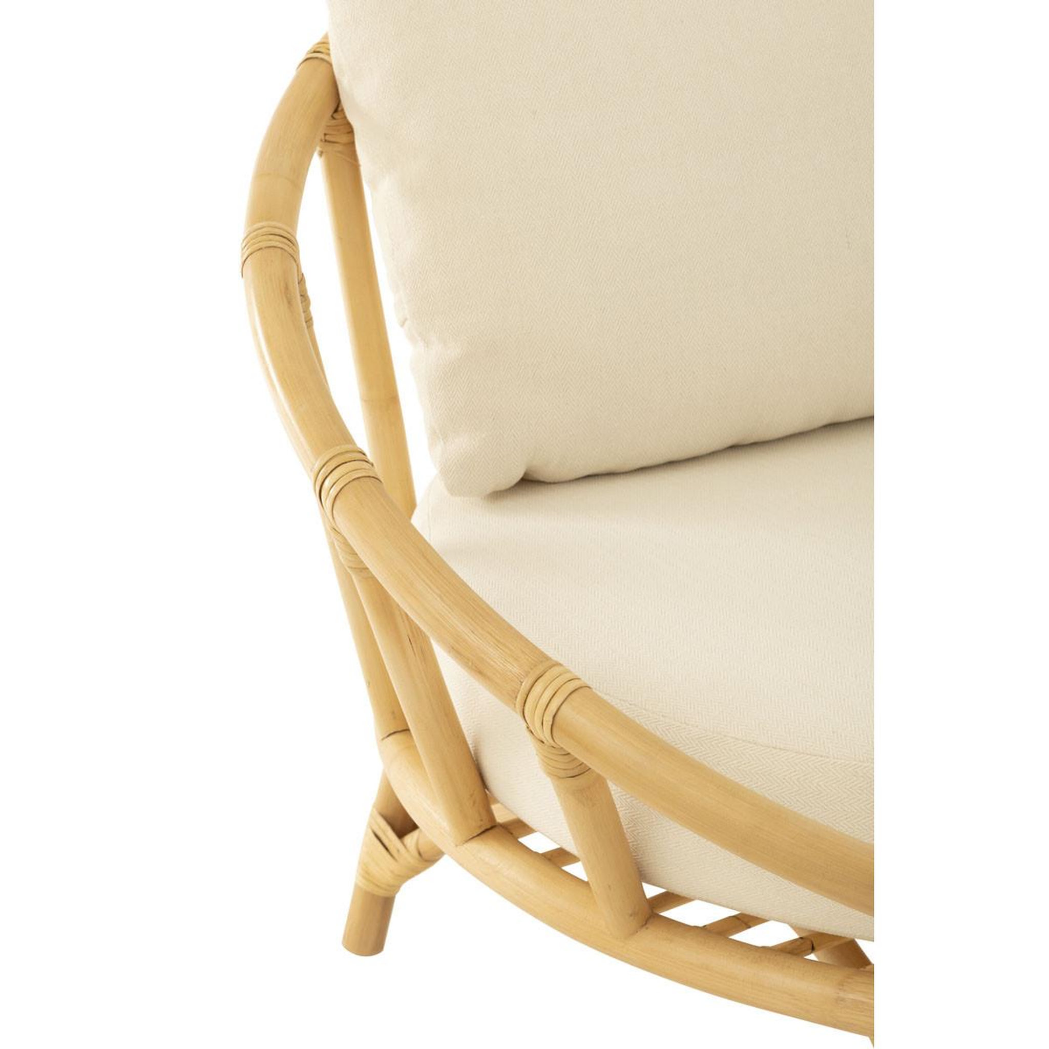 Voir la diapositive 6 : J-LINE Fauteuil Rond Rotin & Coussin  Howard  98cm Naturel