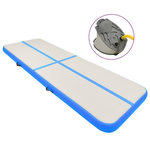 VIDAXL Tapis gonflable de gymnastique avec pompe 500x100x15cm PVC Bleu