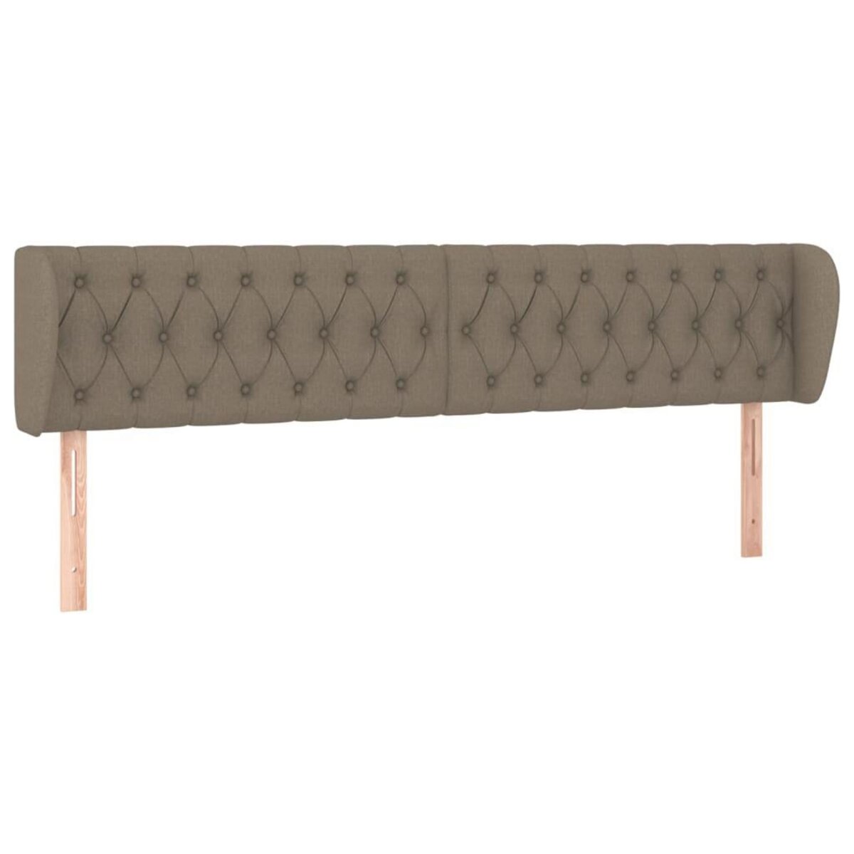 VIDAXL Tete de lit avec oreilles Taupe 203x23x78/88 cm Tissu