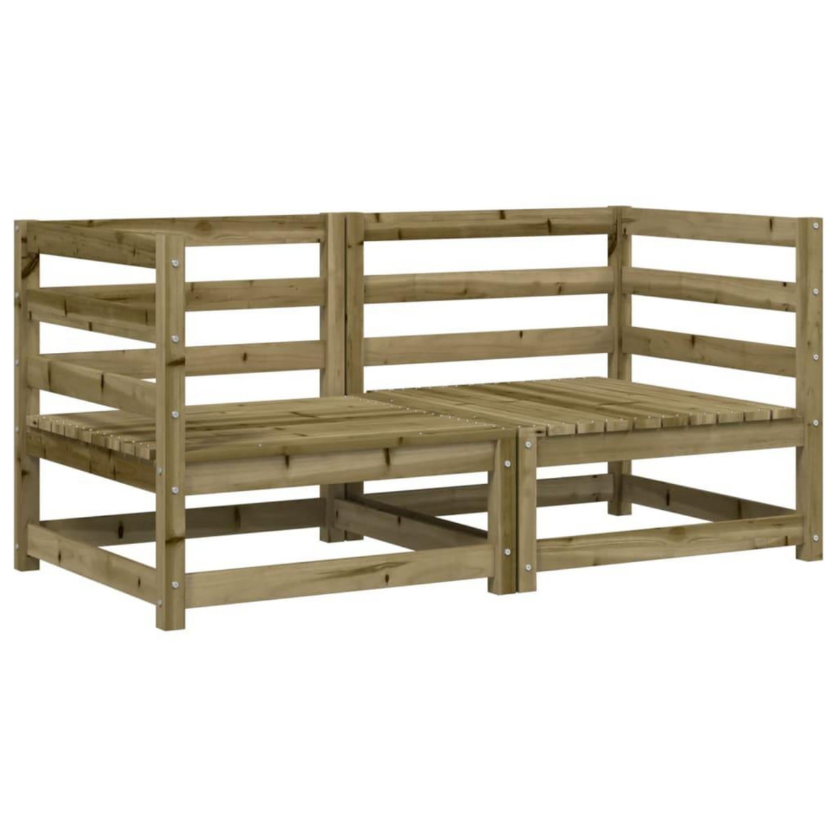 VIDAXL Canapes d'angle de jardin 2 pcs 70x70x67cm bois de pin impregne