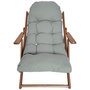 Voir la diapositive 6 : HOMCOM Fauteuil chaise pliable et inclinable en bois grand confort avec coussin capitonné épais - dim. 71I x 89P x 96H cm - gris
