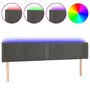 Voir la diapositive 2 : VIDAXL Tete de lit a LED Gris fonce 183x16x78/88 cm Velours